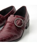 FLAT BORDEAUX WITH BUCKLE